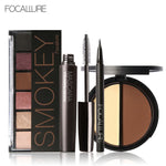 FOCALLURE 6 Warm Nude Eyeshadow Palette Black Volume Mascara Eyeliner Pen Double Colors Bronzer Highlighter Powder Makeup Kit