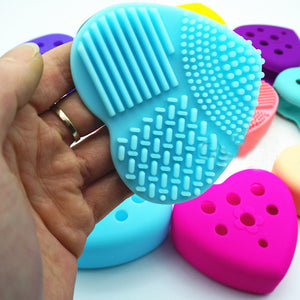 Hollow Out Heart Shape Clean Make up Brushes Wash Brush Silica Glove Scrubber Board Cosmetic Cleaning Tools for makeup brushes