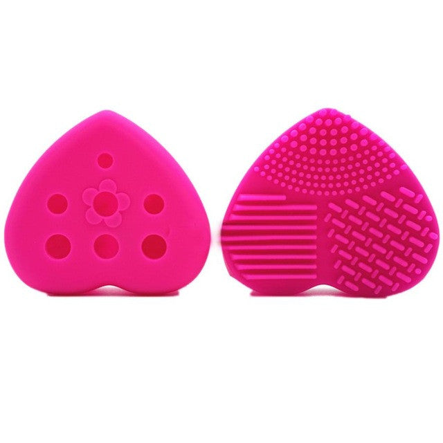 Hollow Out Heart Shape Clean Make up Brushes Wash Brush Silica Glove Scrubber Board Cosmetic Cleaning Tools for makeup brushes