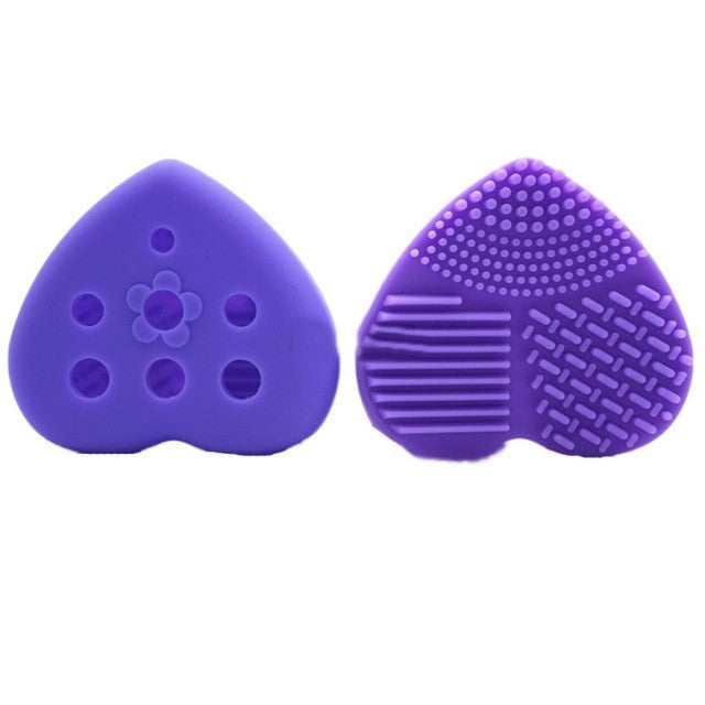 Hollow Out Heart Shape Clean Make up Brushes Wash Brush Silica Glove Scrubber Board Cosmetic Cleaning Tools for makeup brushes