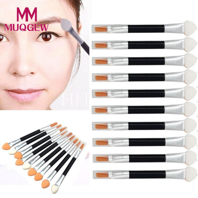 10Pcs Makeup Double-end Eye Shadow Eyeliner Brush  Sponge Lip Brush Set Disposable Hot Selling