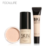 FOCALLURE Makeup Set Professional 3Pcs Make up Cosmetics Kit with Concealer Cream Foundation Cream and Setting Powder