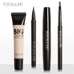 FOCALLURE 4Pcs Bright Cosmetics Makeup Set Face Concealer Cream Eyebrow Pencil Mascara Cream Makeup Base