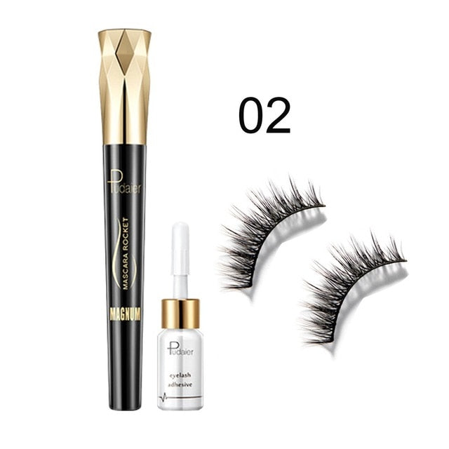 Women Make Up Tool thick mascara + False Eyelashes + Eye Lash Glue eye makeup set