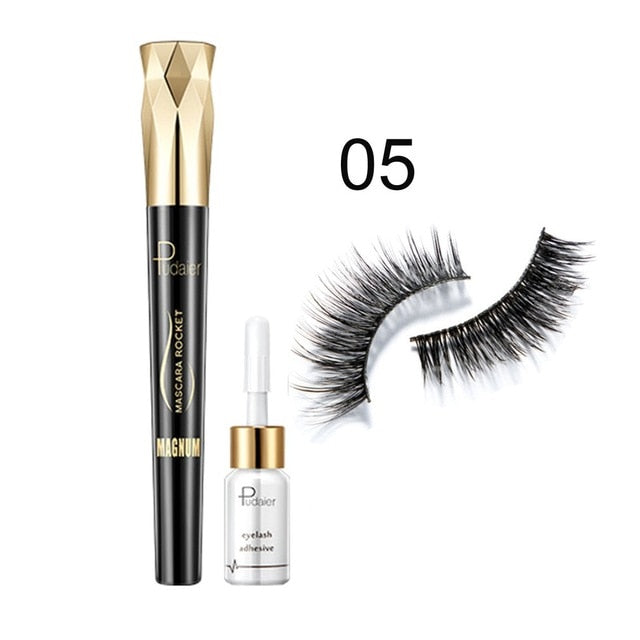 Women Make Up Tool thick mascara + False Eyelashes + Eye Lash Glue eye makeup set