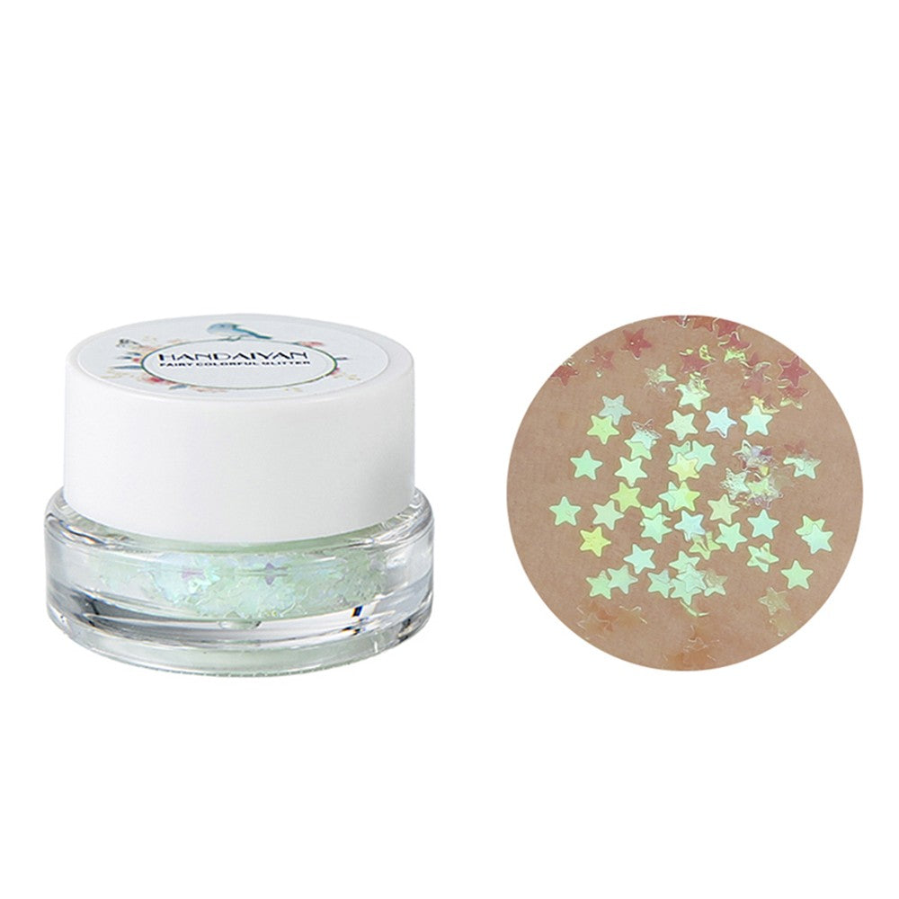 HANDAIYAN Cosmetic Charming Fairy Colorful Glitter Gel Holographic Chunky Glitter Highlight Eyeshadow Makeup Accessories for Face Lips and Hair 06#